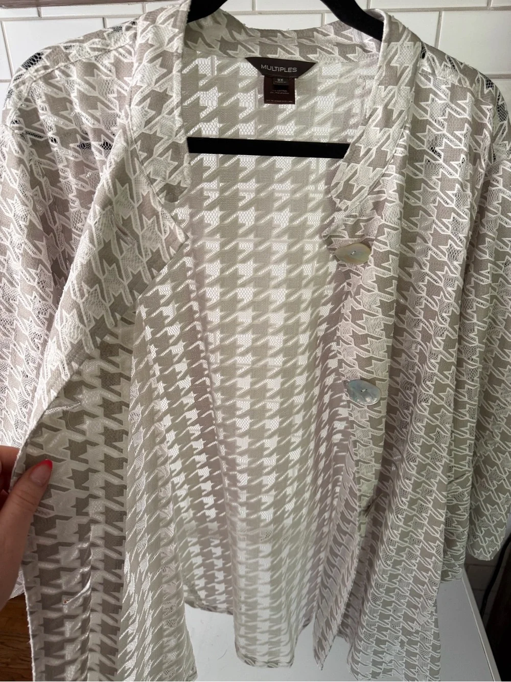 Neutral Multiples Button-Front Jacket - Picture 6 of 6